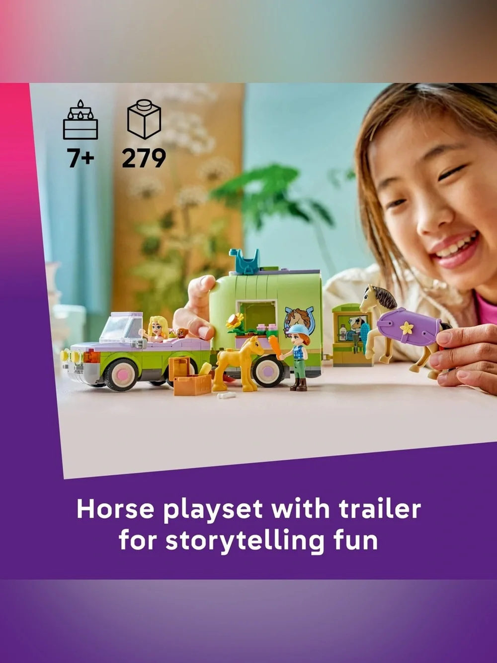 LEGO Friends Horse & Baby Foal Trailer Building Toy for Girls & Boys -